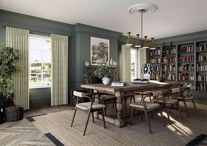 Land & Shore Fintra Stripe, Green - Made to Measure Curtains - Image 7